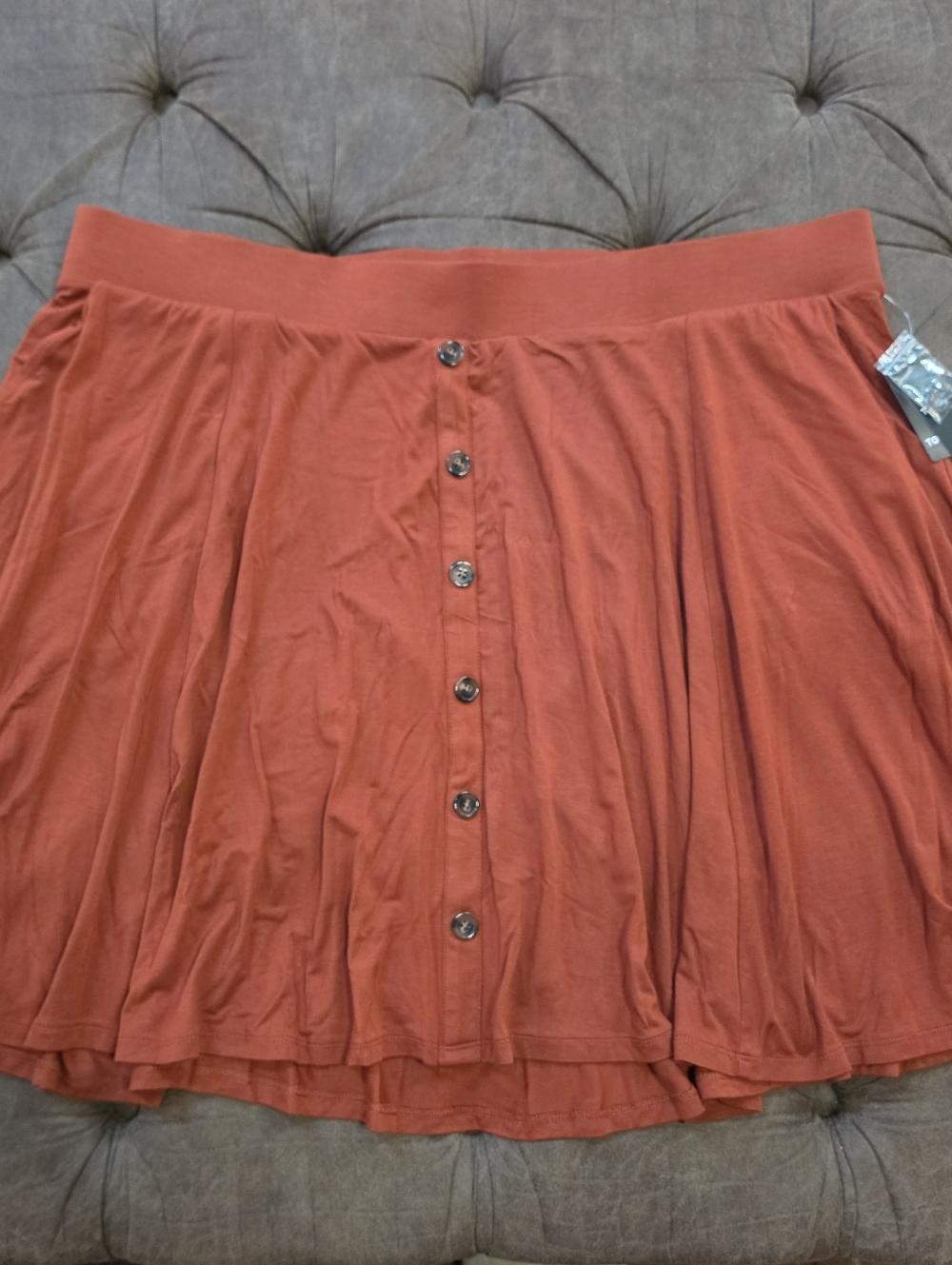 Button-Front Mini Skirt - Picture 2 of 2